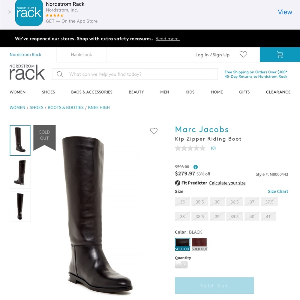Marc by Marc Jacobs Kip Zipper Riding Boot